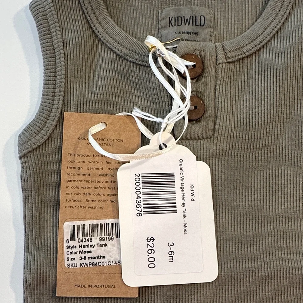 Kid Wild Organic‎ Vintage Henley Tank